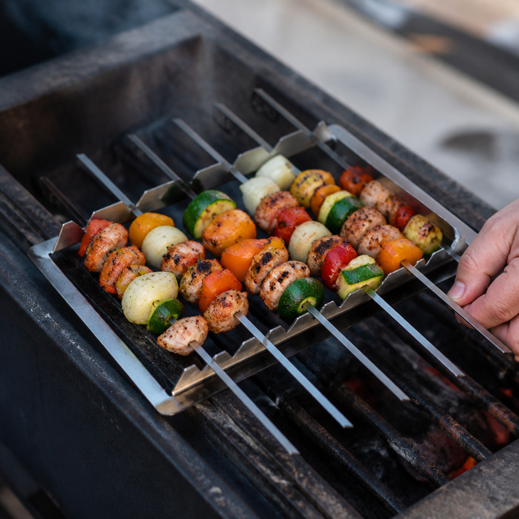Commercial Skewer Rack with 6 Skewers for Konro Grill
