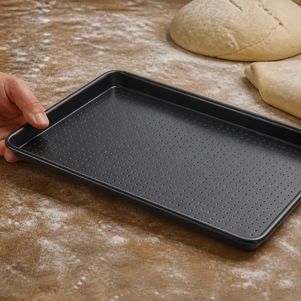 Commercial Non-Stick Baking Tray 270x390mm with perforated base