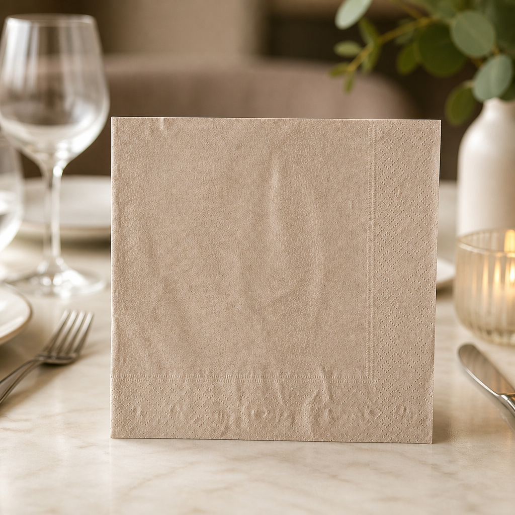 Commercial Kraft Paper Lunch Napkins 33x33cm 2-Ply 2000 Pack