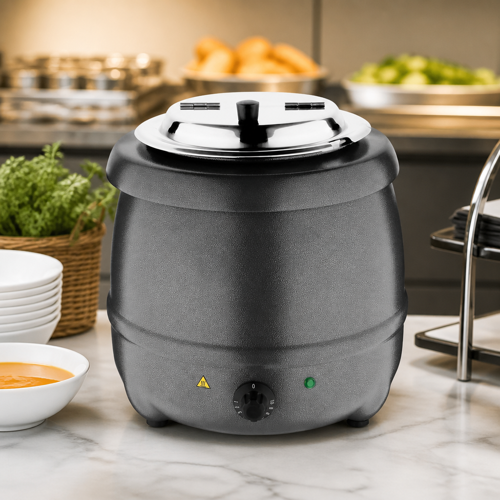 10Ltr Commercial Soup Kettle and Warmer in Graphite Grey