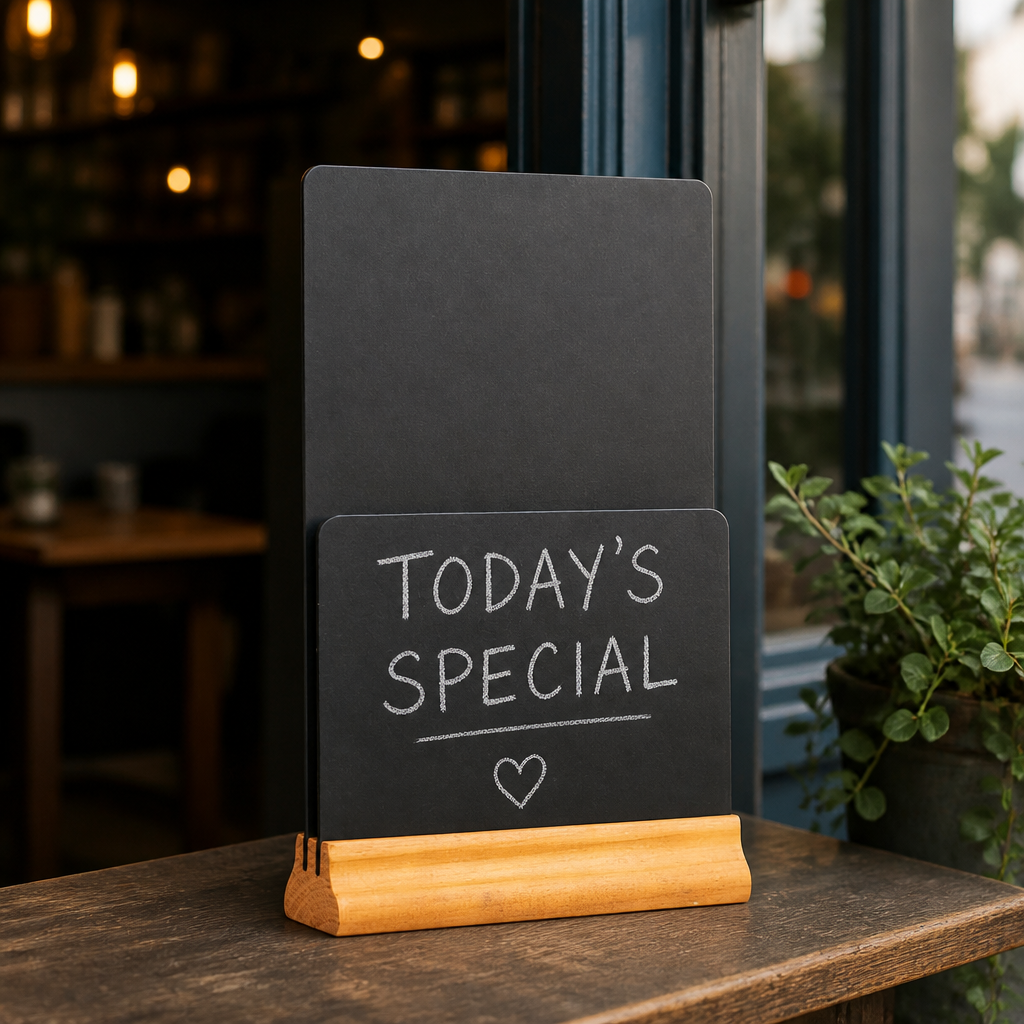 Double Blackboard Menu Holder for restaurants and cafes