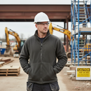 Premium Heavy Duty Fleece Jacket 380GSM - Charcoal Grey with Elasticated Wrist & Zipped Pockets