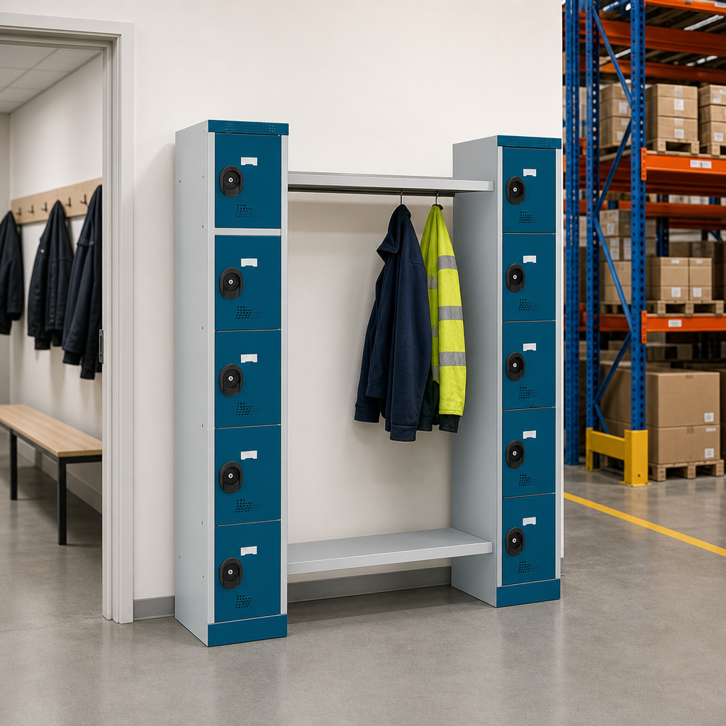 10 Compartment Locker with Integrated Wardrobe, 960mm Wide