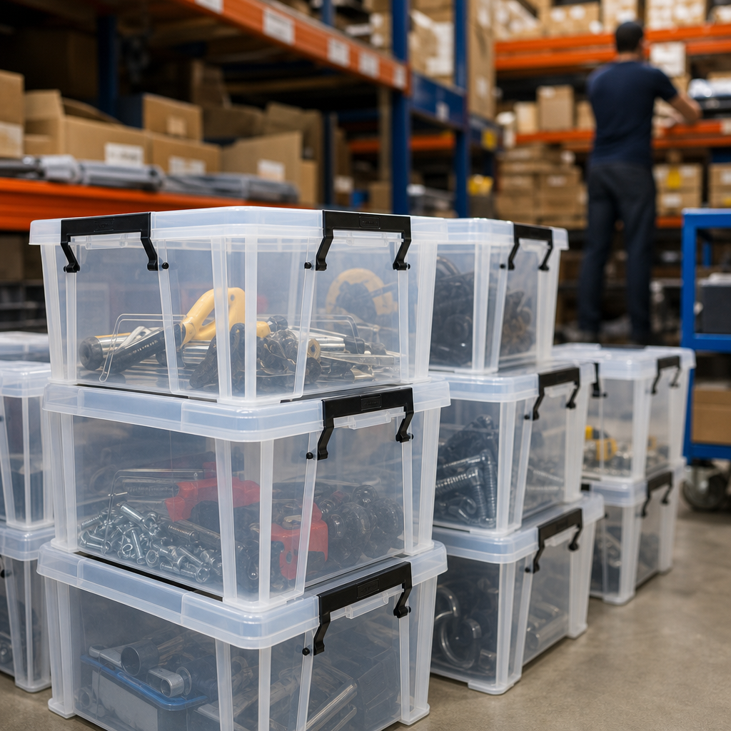 10 Litre Clear Plastic Storage Box with Clip Lock Lid
