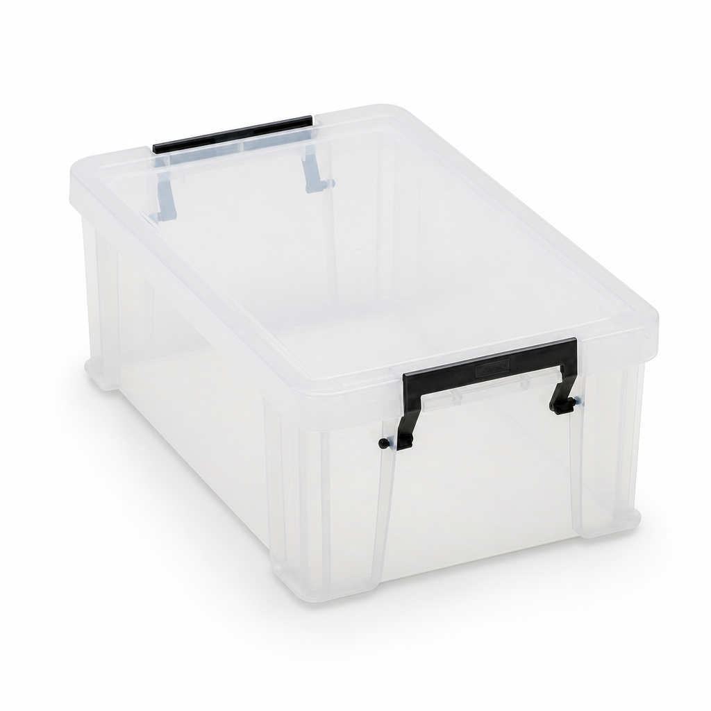 10 Litre Clear Plastic Storage Box with Clip Lock Lid