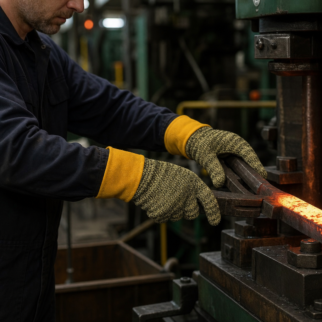 100°C Heat-Resistant Leather Protective Gloves with Cuff