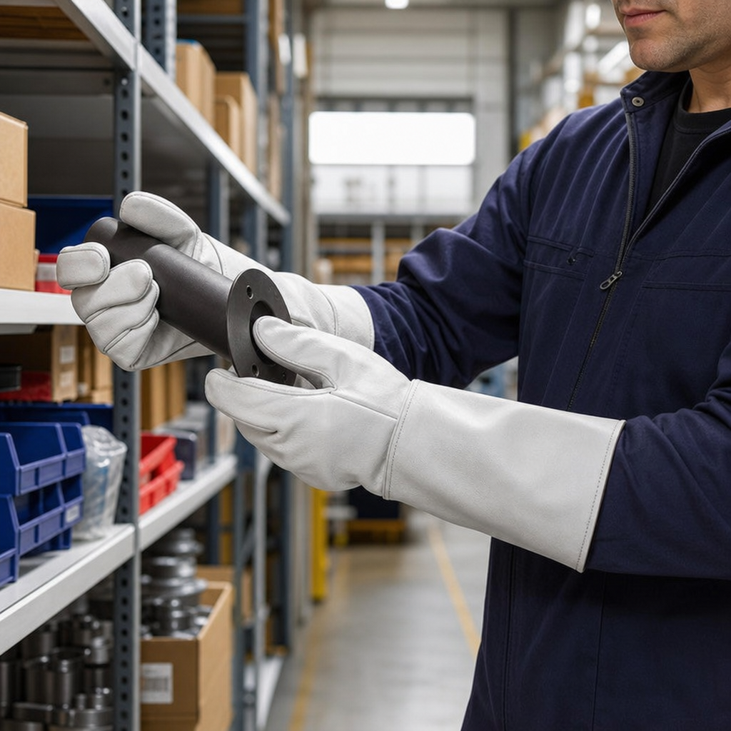 100°C Heat-Resistant Leather Protective Gloves with Cuff