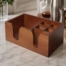 Wooden Bar Caddy With 6 Compartments For Commercial Use