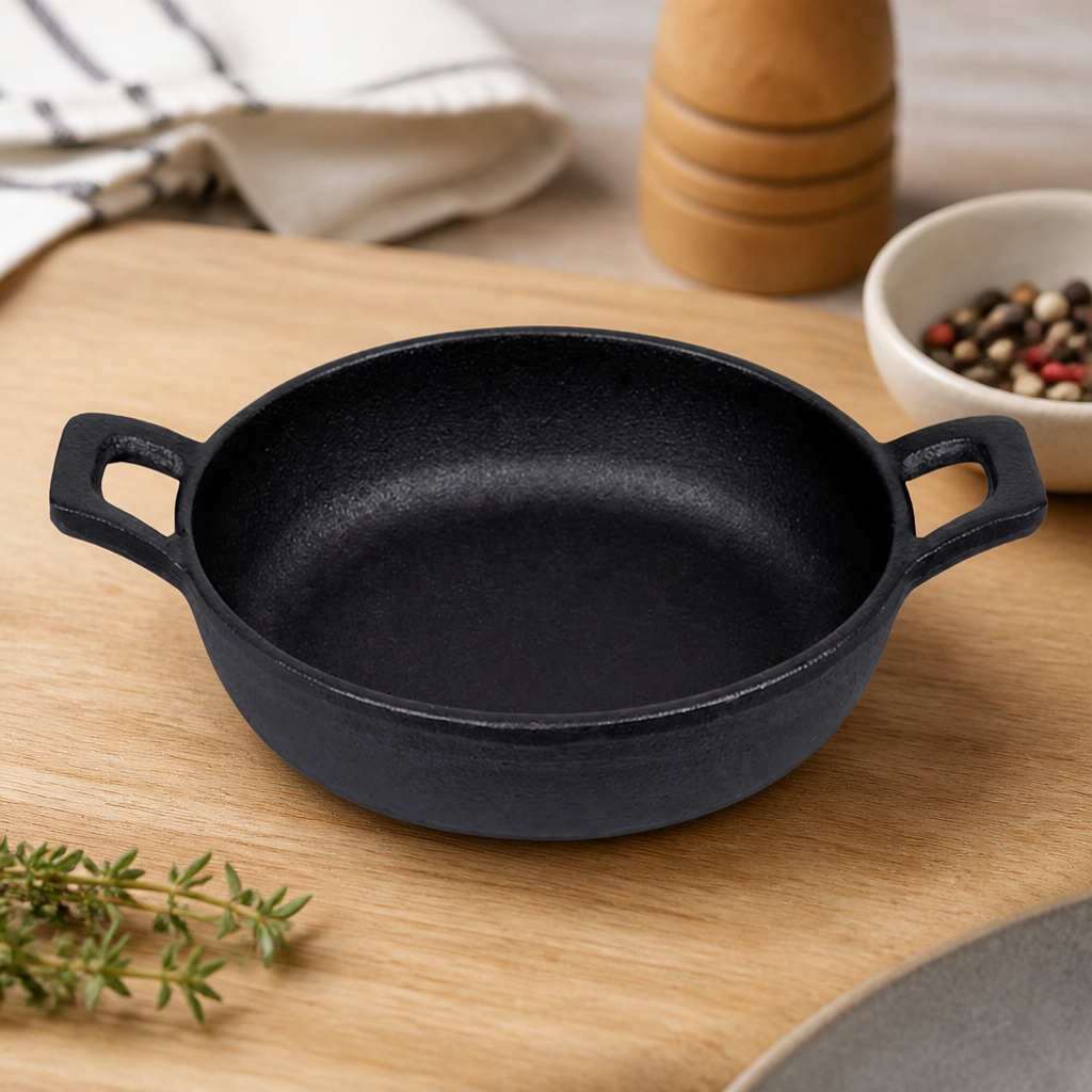 Cast Iron Round Eared Dish 120mm 0.25 Ltr Commercial Tapas Bowl