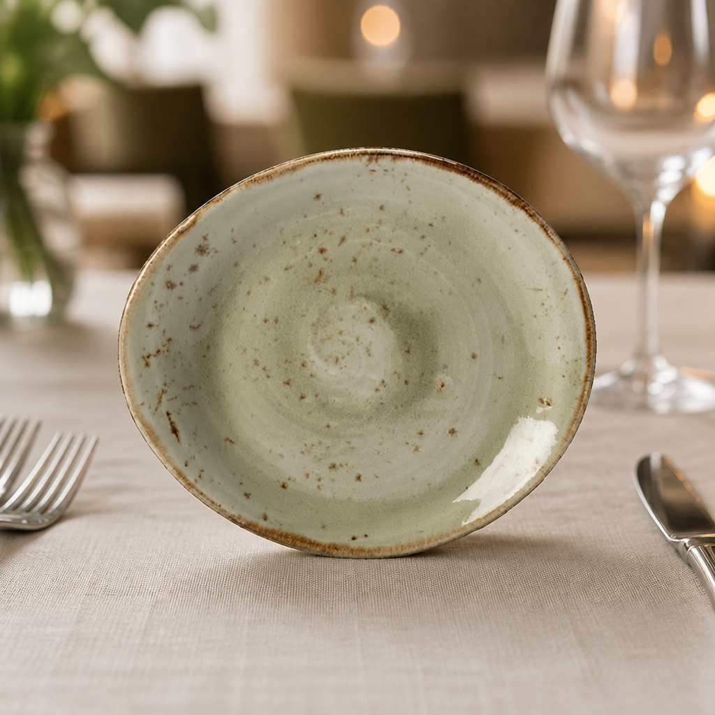 Commercial Green Porcelain Plates 155mm - 12 Pack