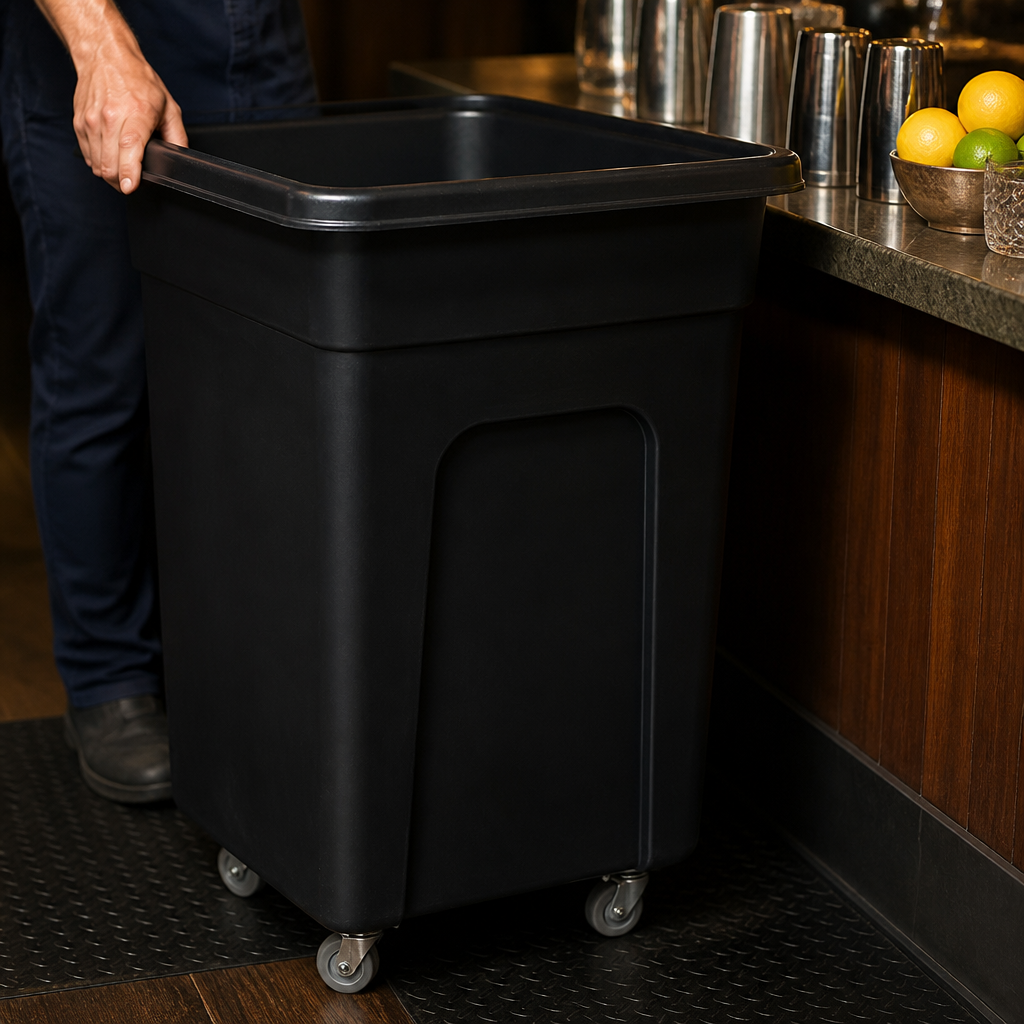 Black Commercial Polyethylene Trolley 130Ltr Capacity