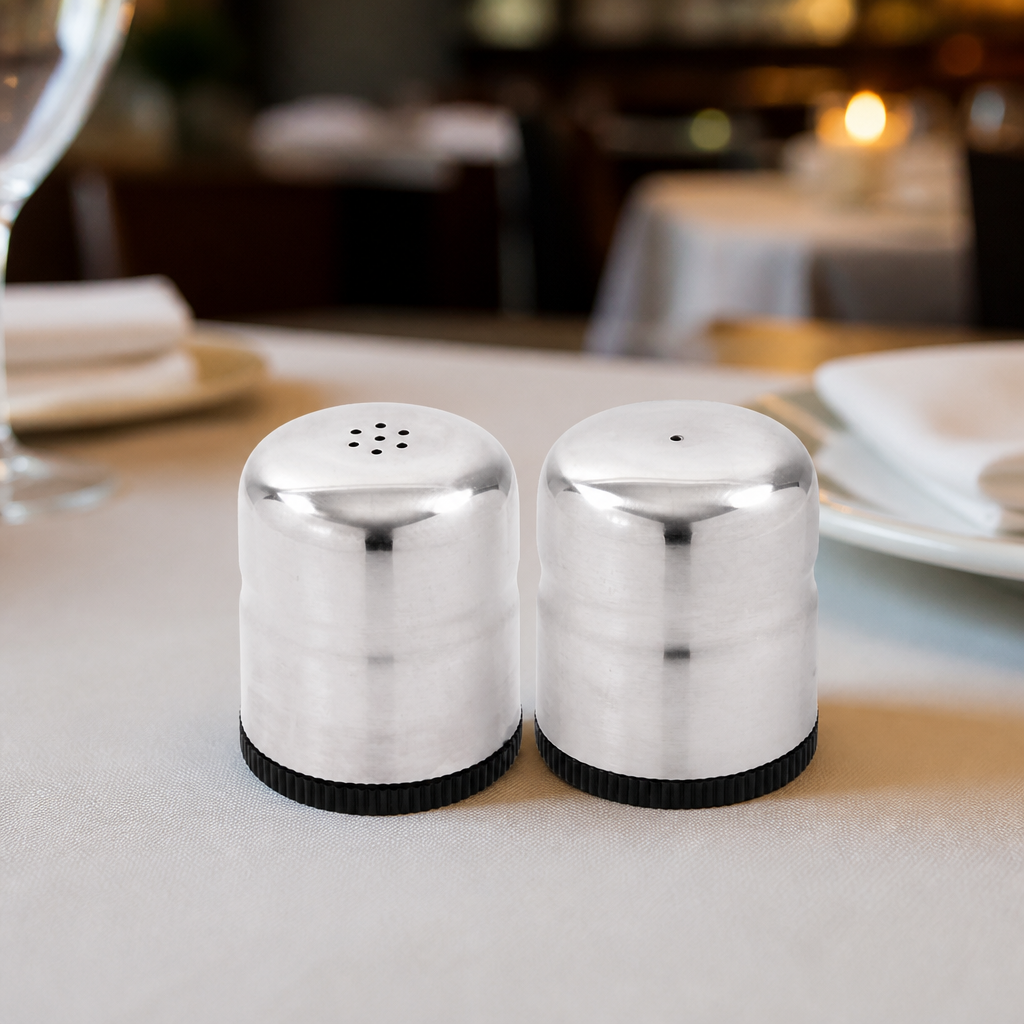 Mini Stainless Steel Salt and Pepper Shakers 50ml Commercial Set