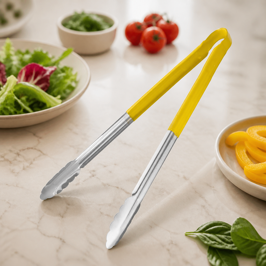 Commercial Colour Coded Serving Tongs Yellow 405mm