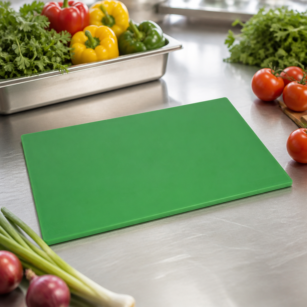 Commercial green antibacterial chopping board 450x300mm