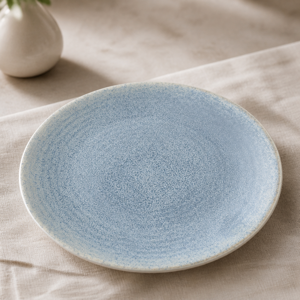 Commercial Coupe Plates 203mm Blue Reactive Glaze 6 Pack