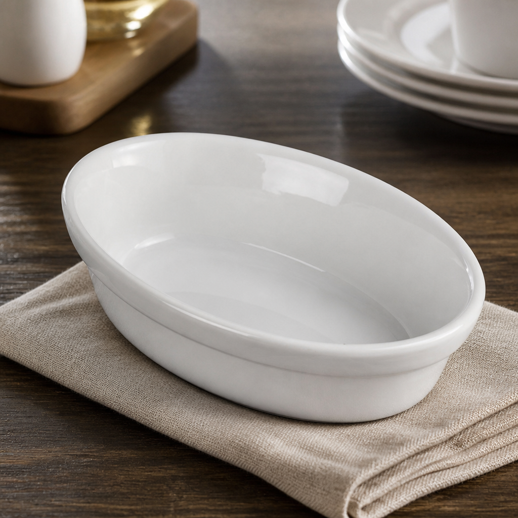 Commercial Porcelain Oval Pie Bowls 145mm - 6 Pack