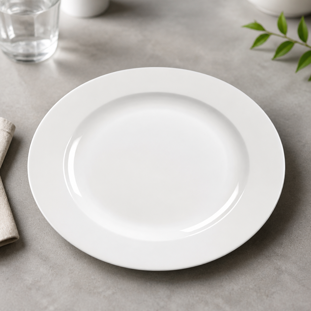 Commercial Mono Plates 230mm with Black Rim 12 Pack