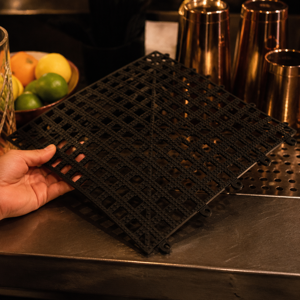 Commercial Wine Glass Rack Tile - Black 300x300mm