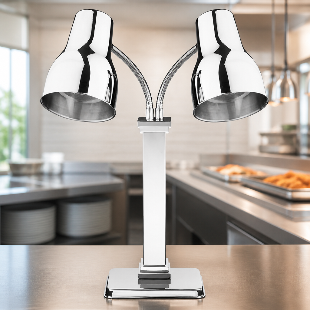 Commercial Double Heat Lamp Carving Station Stainless Steel 2x250W