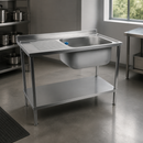 Commercial Stainless Steel Sink 1000mm Left Hand Drainer