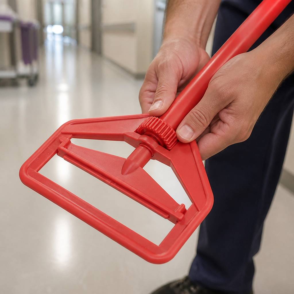 Commercial Mop Head Clip Red for colour-coded cleaning
