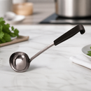 Commercial Stainless Steel Soup Ladle 196ml with Black Handle