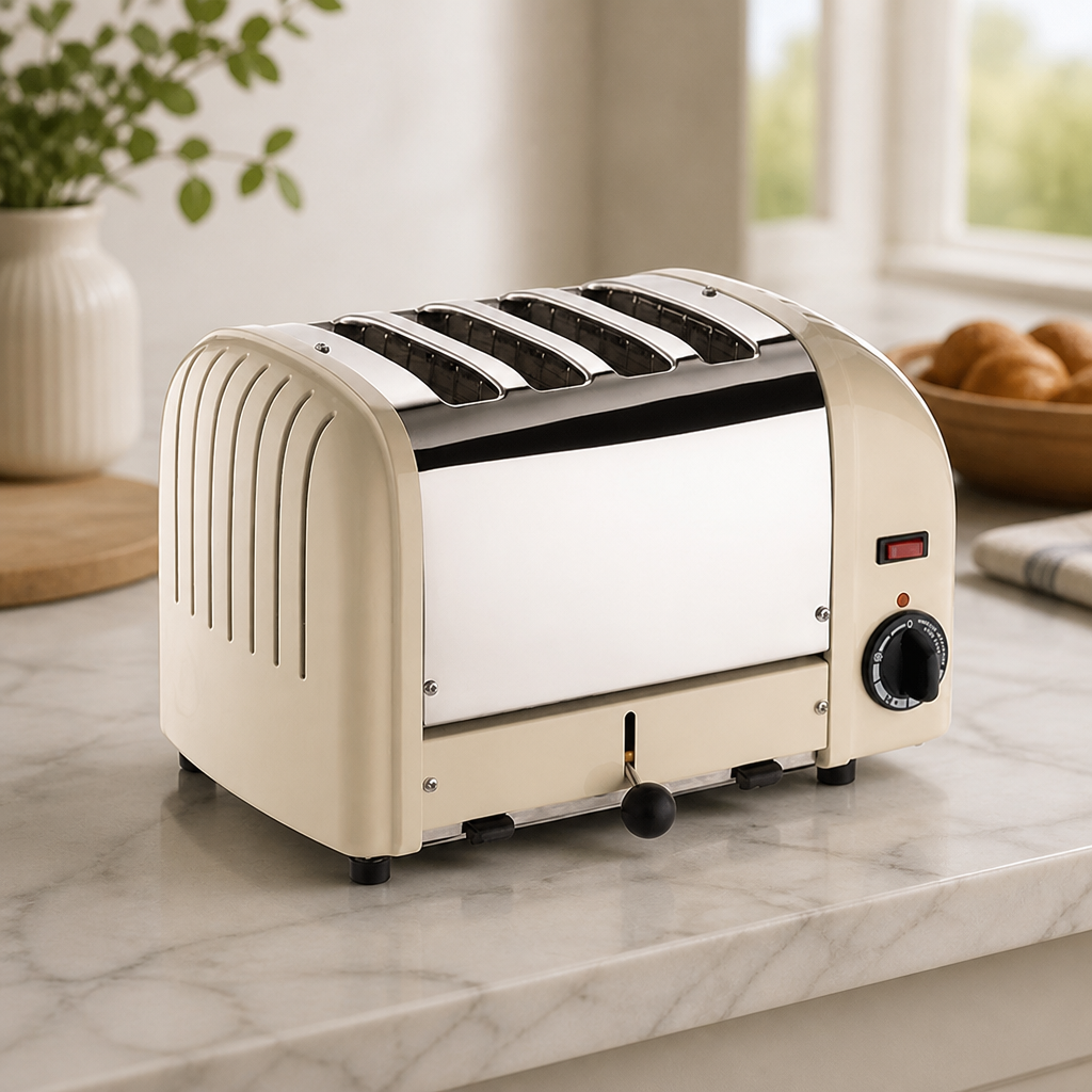 Commercial 4 Slice Toaster Utility Cream Stainless Steel
