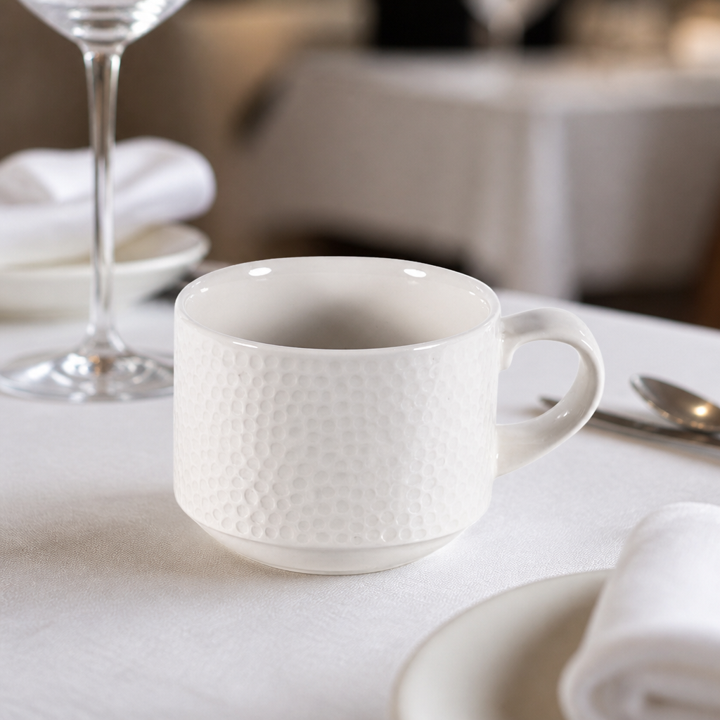 Commercial Tea Cups 220ml Stackable 12 Pack