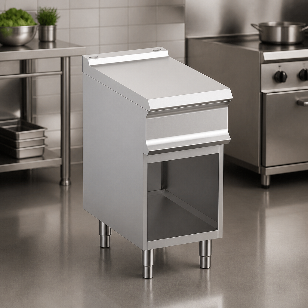 Commercial Ambient Work Top with Open Cupboard 850mm Width