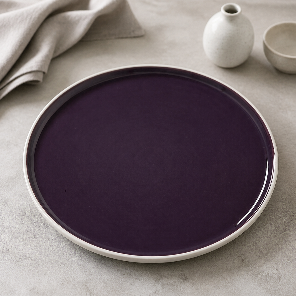 Commercial Stack Plates 255mm Damson 12 Pack Durable Design