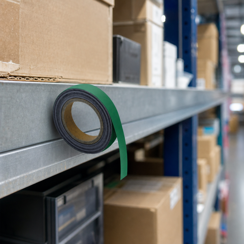 10m Magnetic Erasable Label Holding Tape Roll – Green