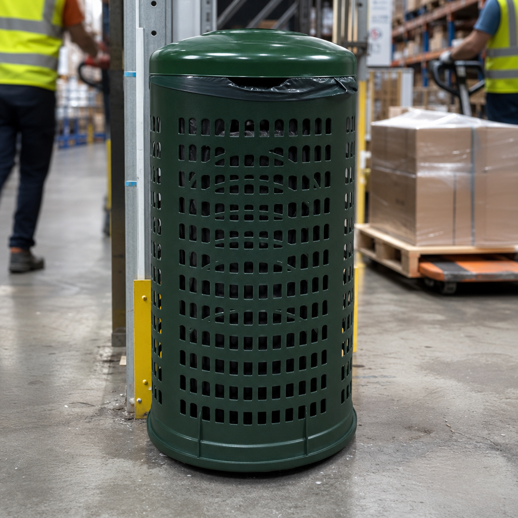 110 Litre Plastic Bin Bag Holder with Swing Lid