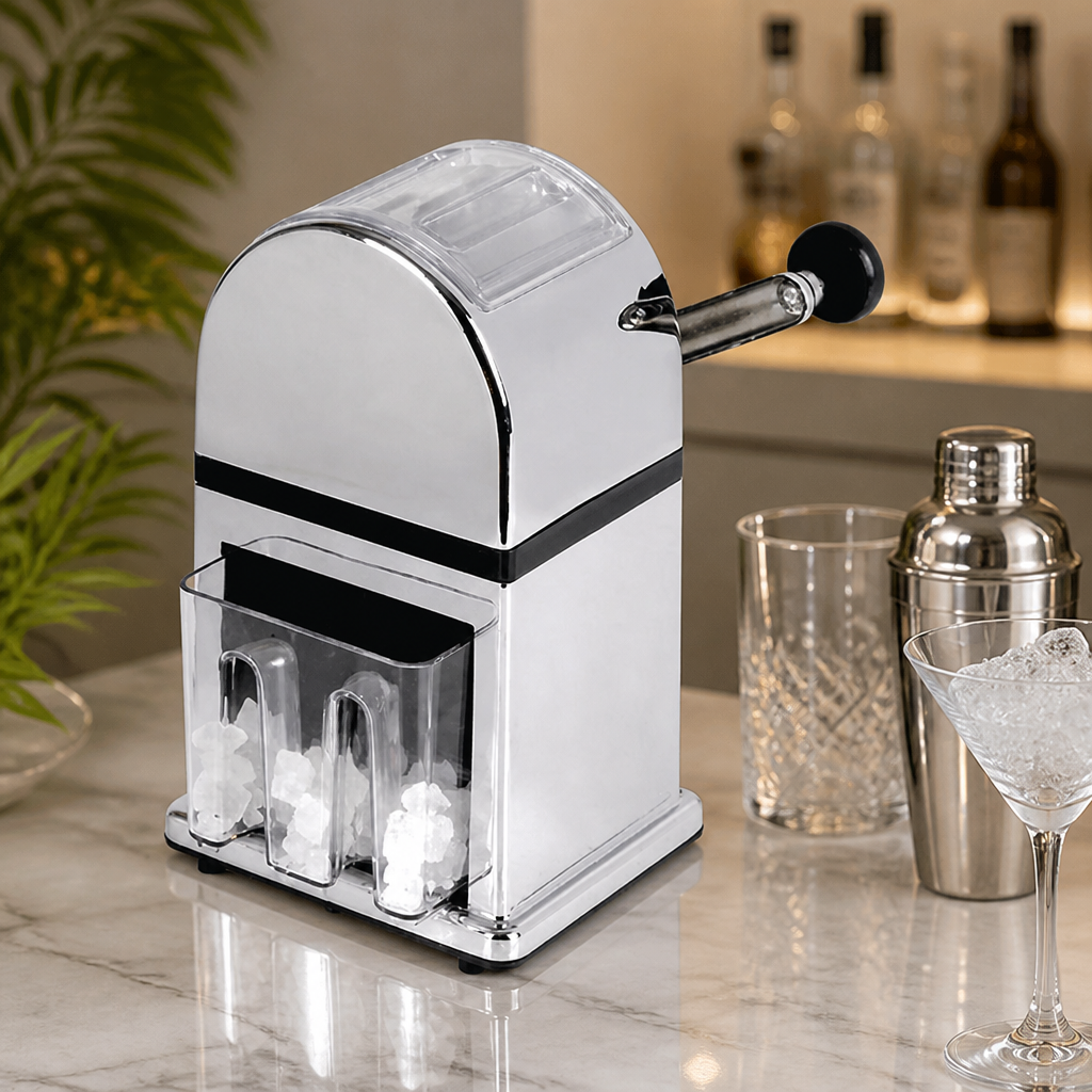 Manual Ice Crusher Chrome Effect for Commercial Use