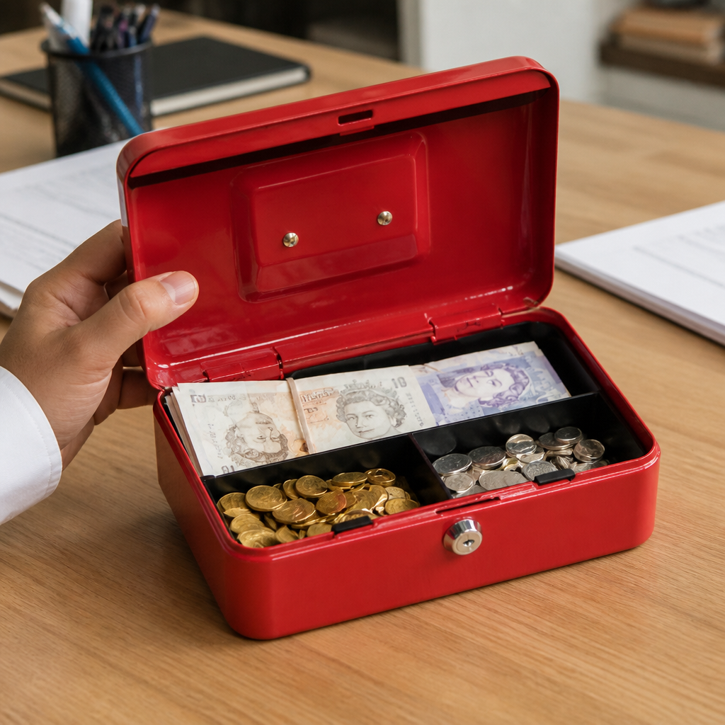 Compact Cash Box 200 x 160mm for home or office use