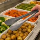 225mm Stainless Steel Commercial Serving Tongs for Food Prep
