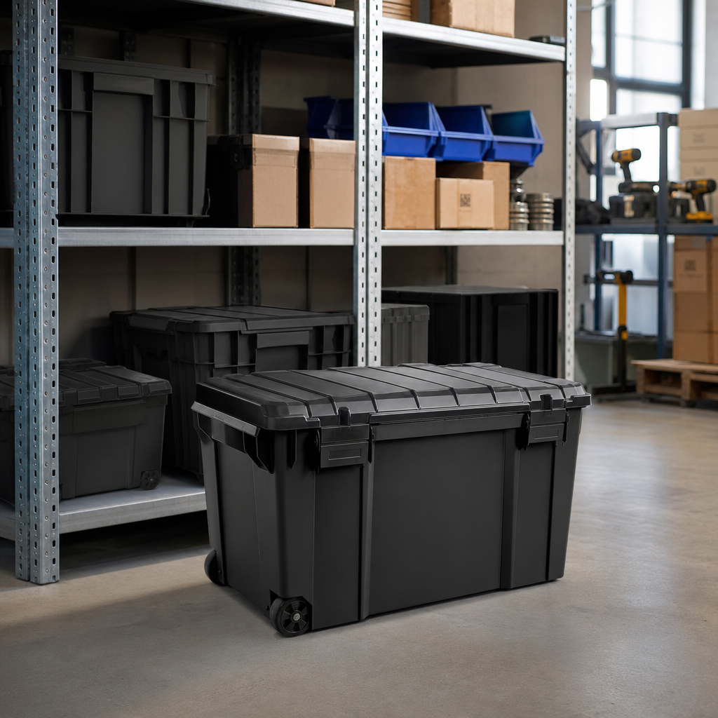 110L Heavy Duty Wheeled Storage Trunk with Clip Lid