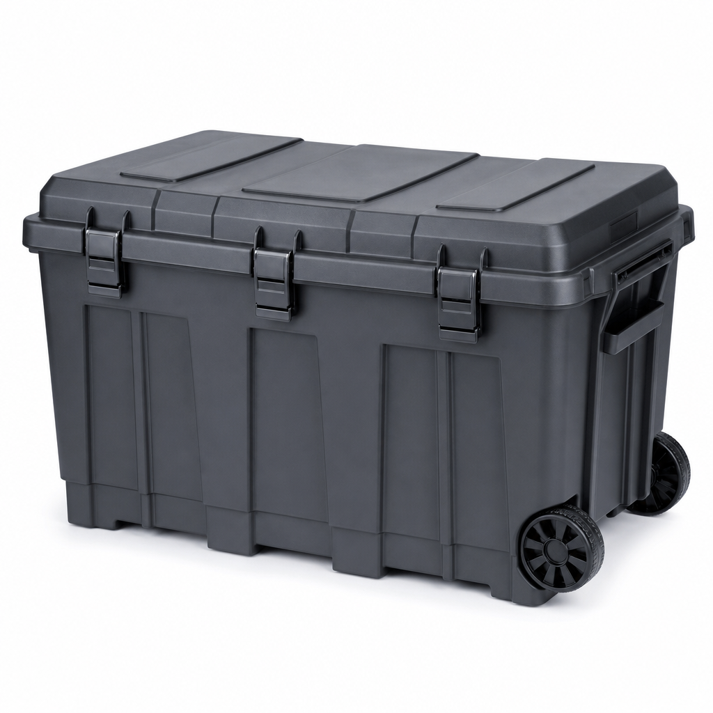 110L Heavy Duty Wheeled Storage Trunk with Clip Lid