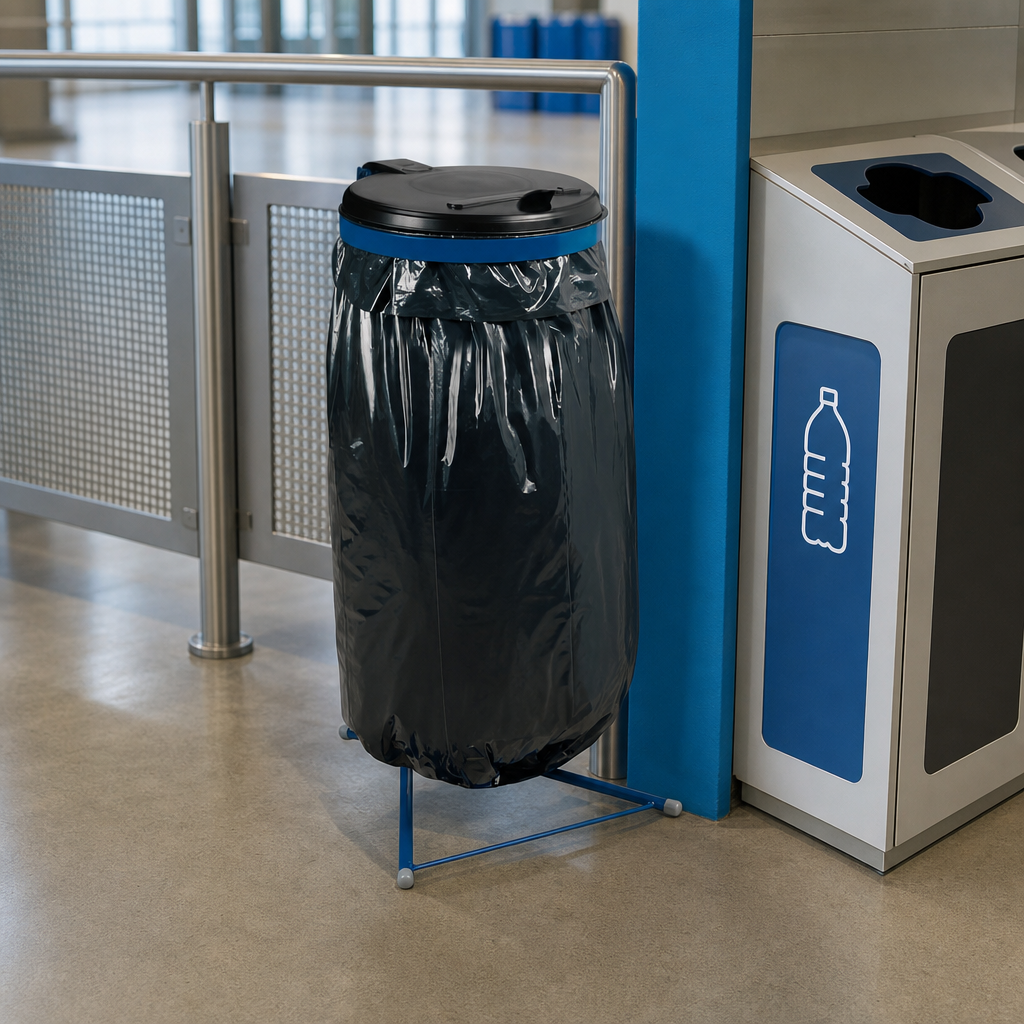 110L Metal Swing-Top Bin Bag Holder for Recycling