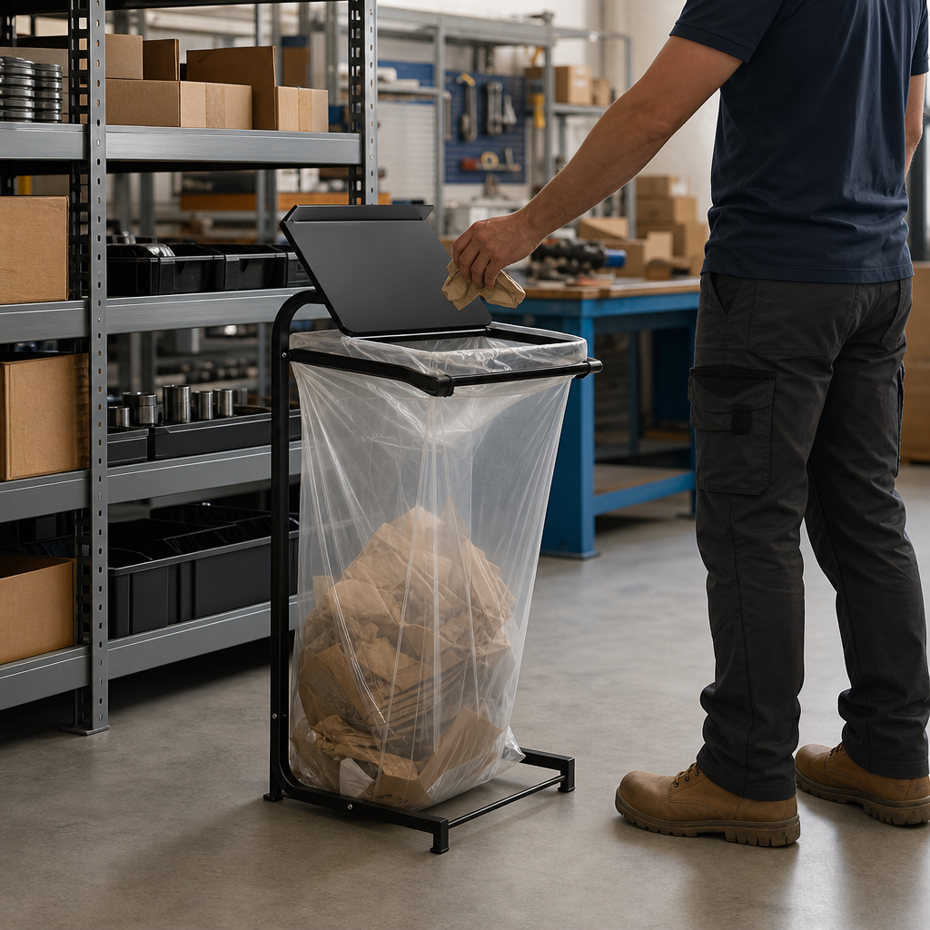 110L Metal Swing-Top Bin Bag Holder for Recycling