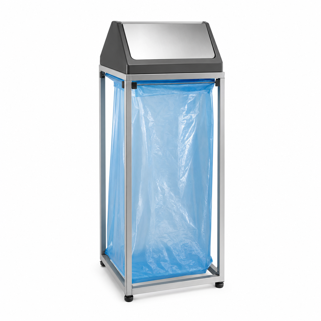 110L Metal Swing-Top Bin Bag Holder for Recycling