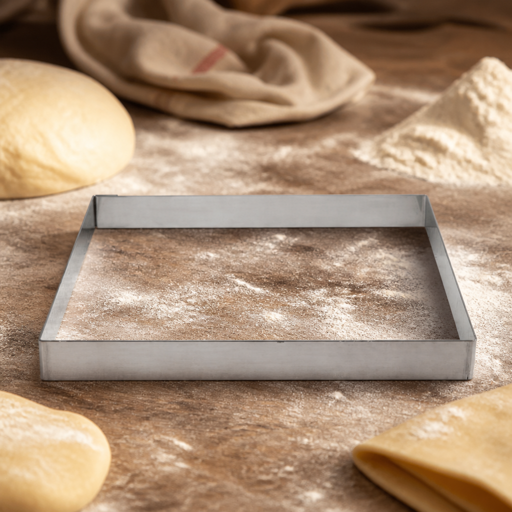 200mm square cake ring for dessert presentation