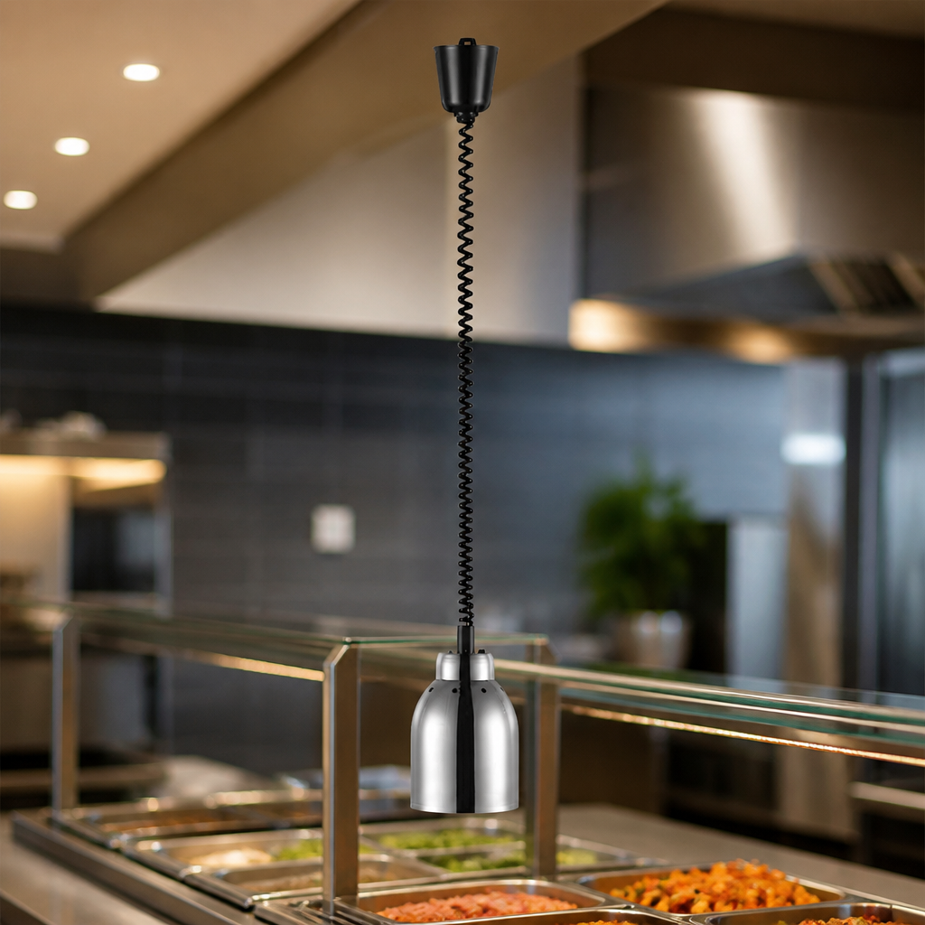 Stainless Steel Retractable Heat Lamp for Commercial Use