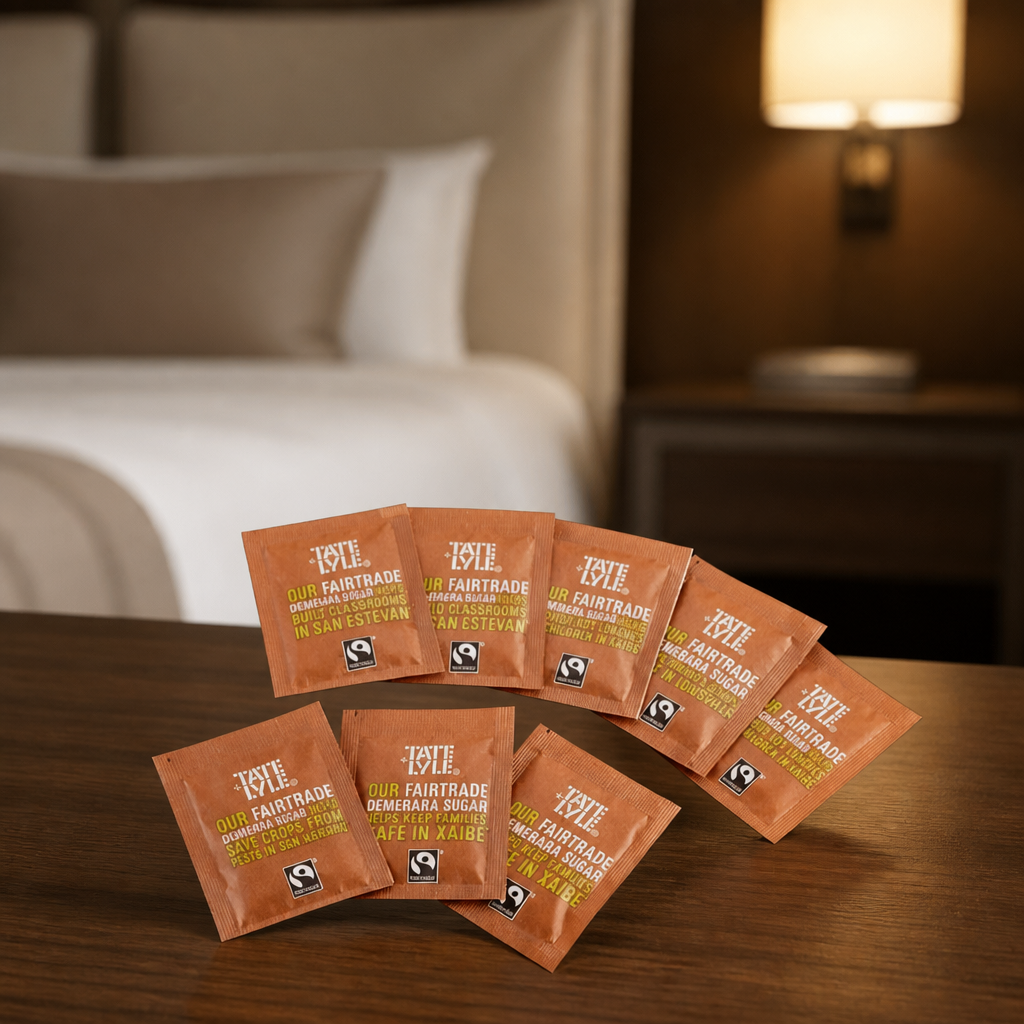 Fairtrade Demerara Sugar Sachets 1000 Pack 2.1kg Commercial Use