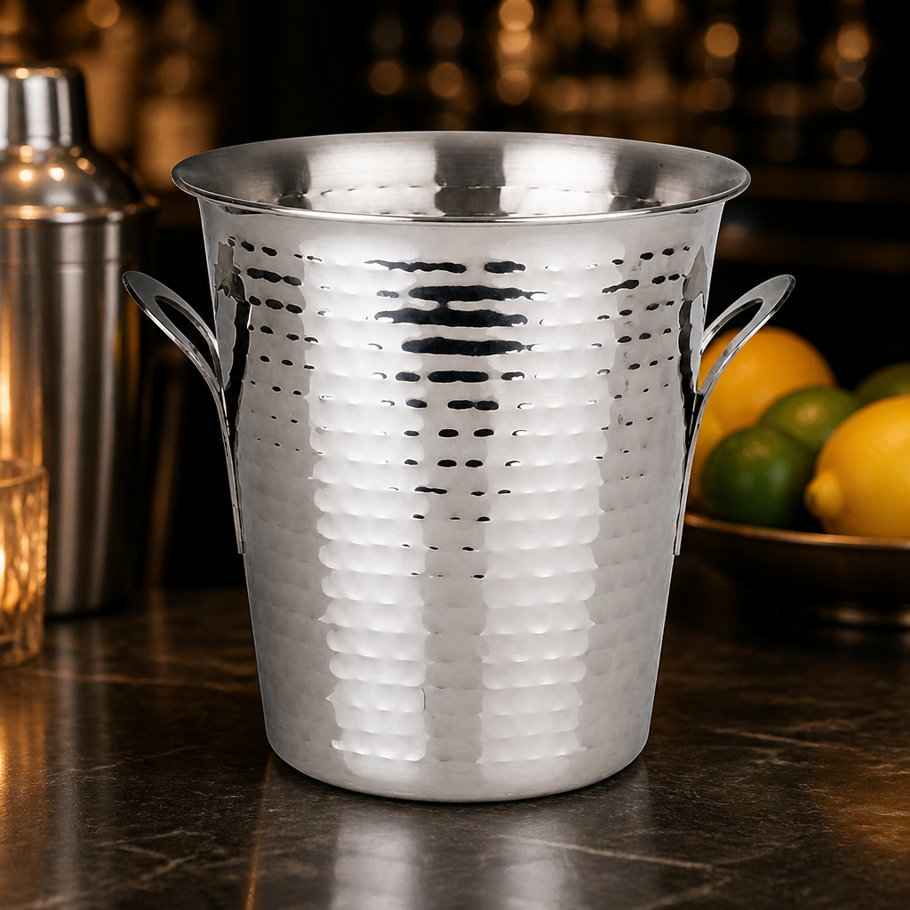 Commercial Hammered Stainless Steel Wine Bucket 4.3Ltr