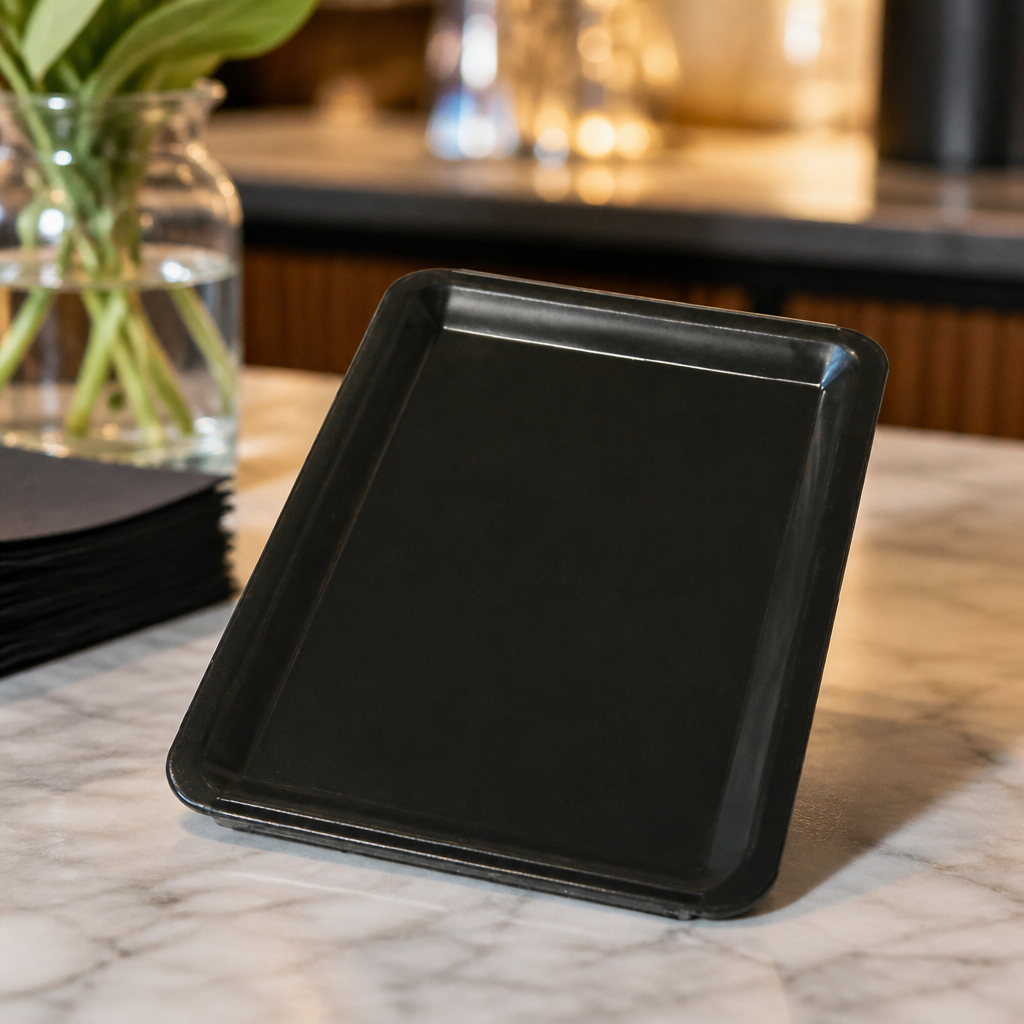 Commercial Thank You Tip Tray Black 11x16cm Bill Presenter