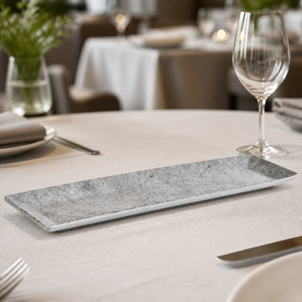 Commercial Melamine Rectangular Platter 310 x 105mm Grey