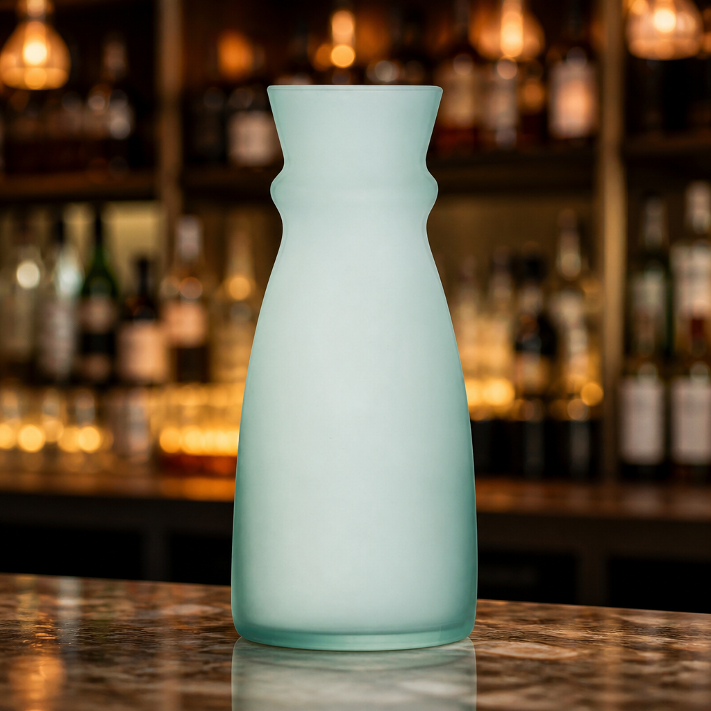 Set of 6 durable 750ml green glass carafes