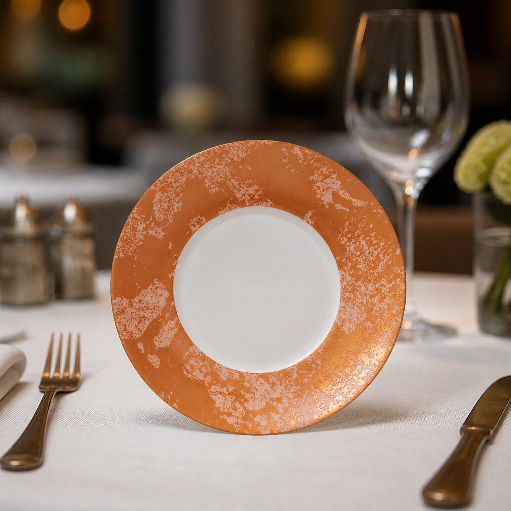 Set of 6 Crushed Velvet Saucers for commercial catering use