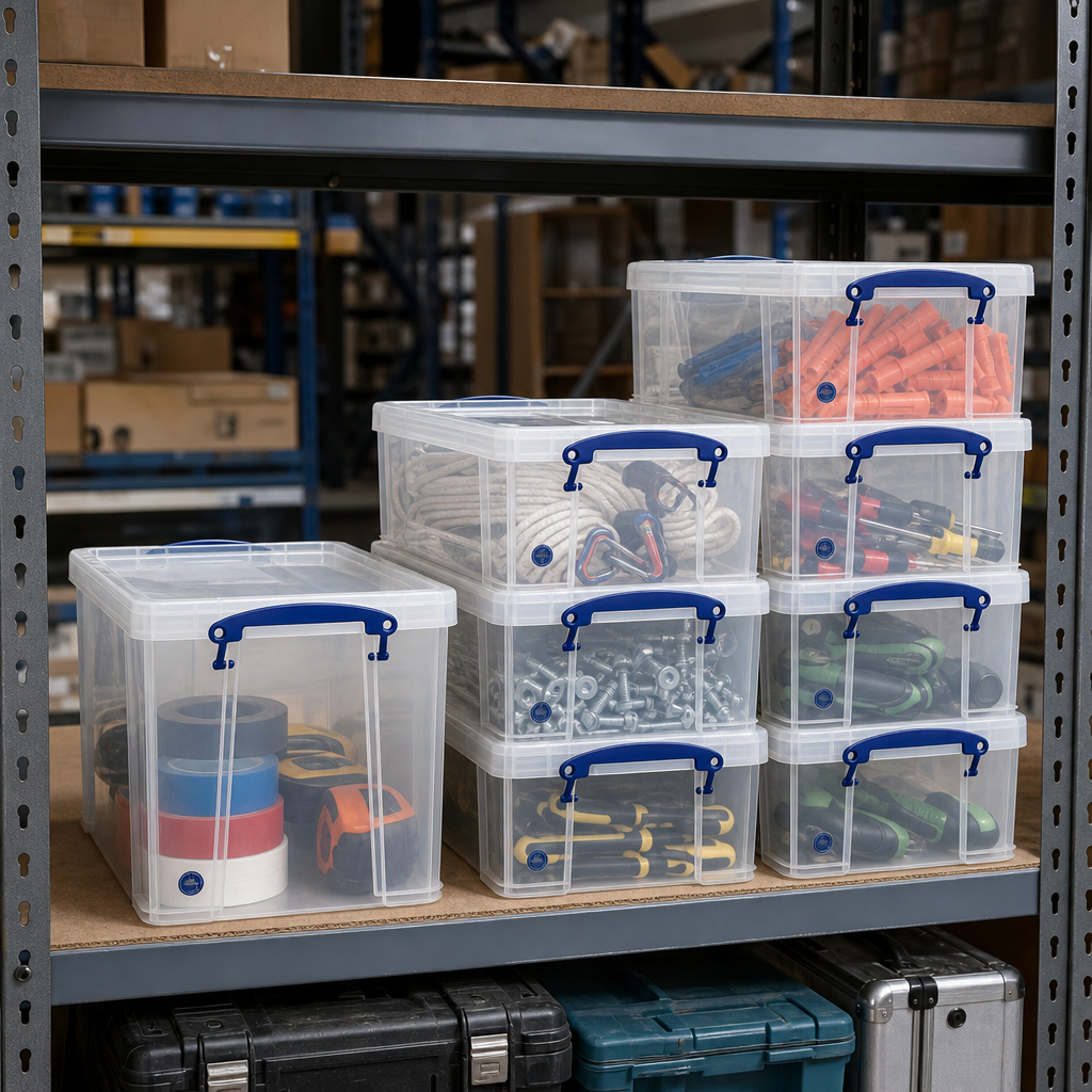 12 Litre Clear Clip Lock Storage Boxes Pack of 6