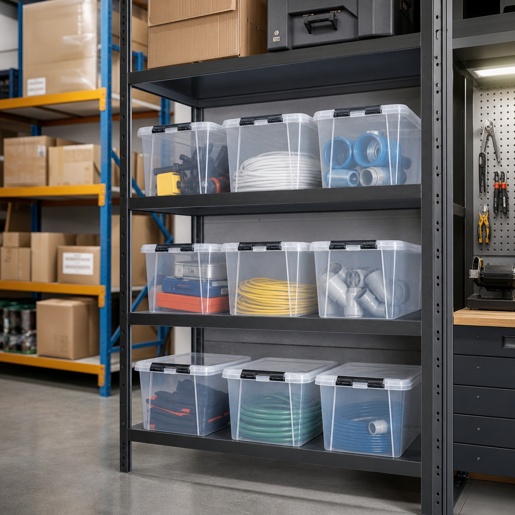 12 Litre Clear Clip Lock Storage Boxes Pack of 6